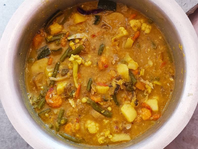 Chingudi Dalma Authentic Odia Prawn Dal with Veggies